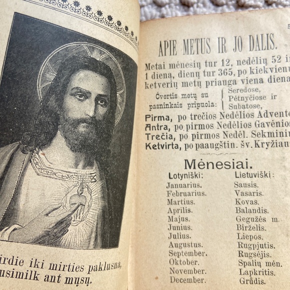 Antique 1926 Lithuanian Catholic Religious Prayer Book - Picture 3 of 8